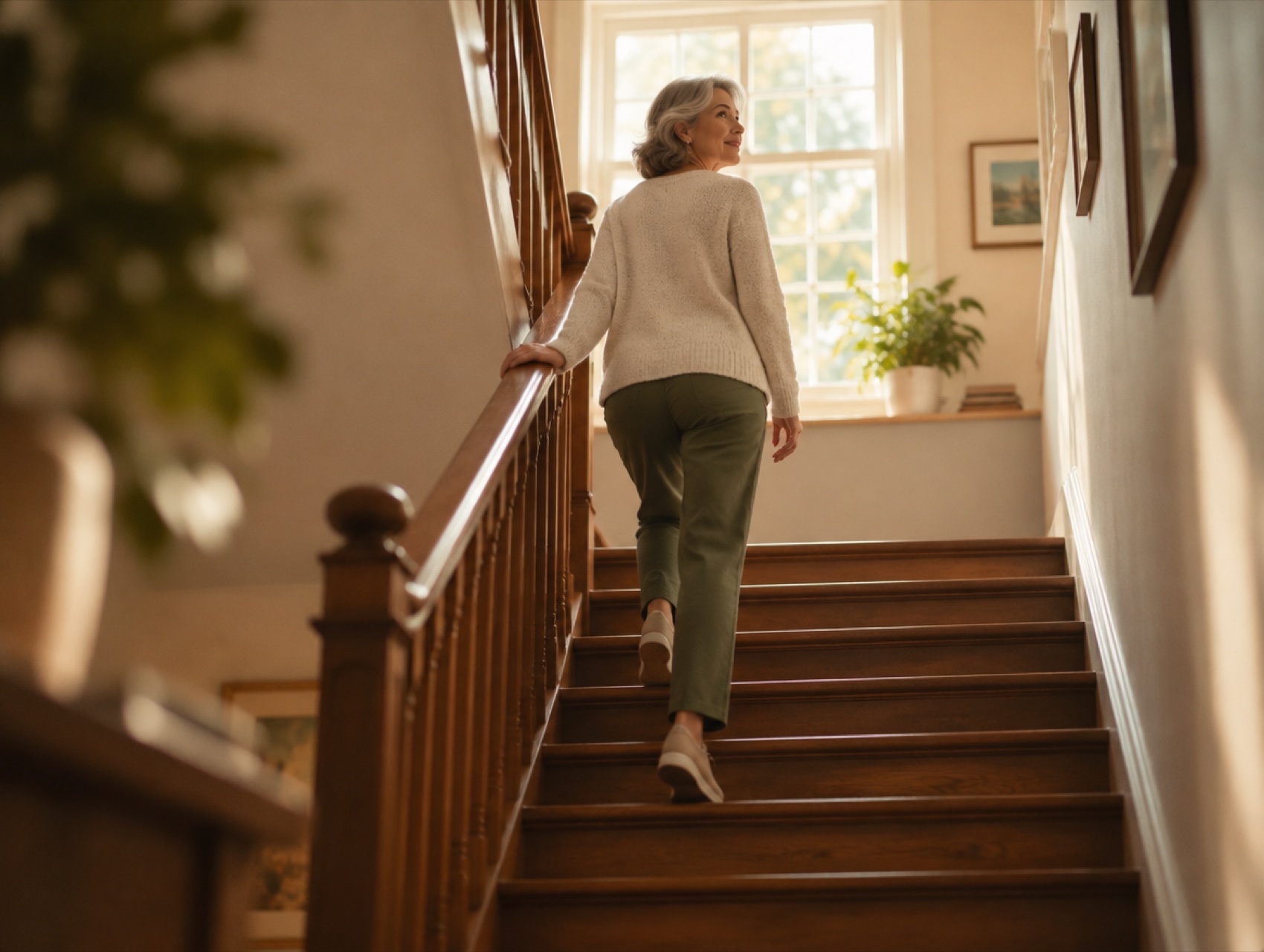 Back up the stairs